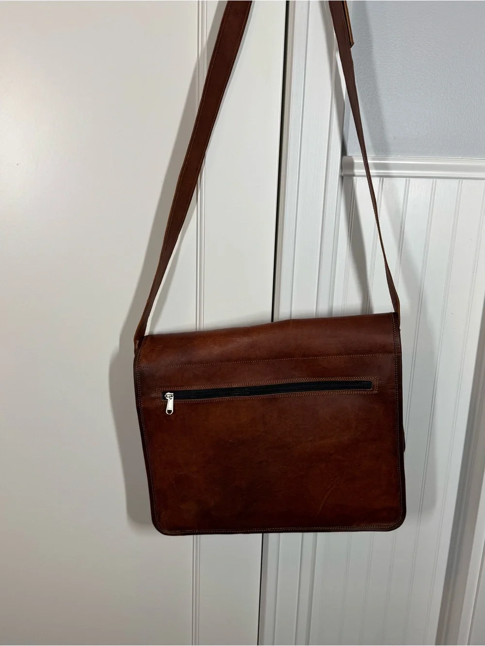 Carbon‎ 2 Cobalt Distressed Full Flap Brown Leather Messenger Bag work travel